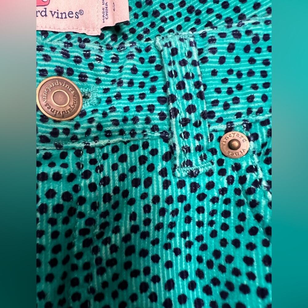 Vineyard Vines Green Polka Dot Corduroy Pants Like New | Size 0 - Picture 3 of 7